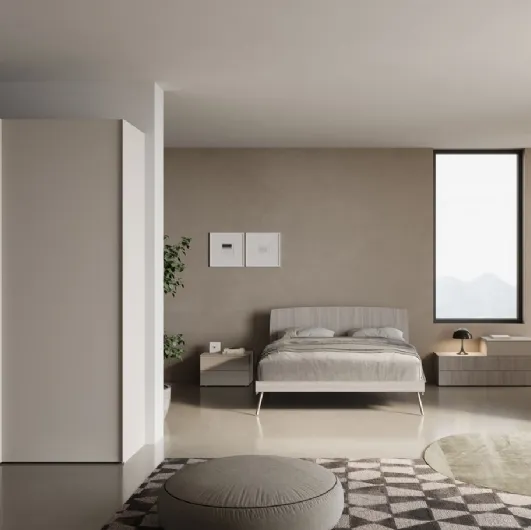 Night 58 wardrobe with central mirrored door by Nardi Interni.
