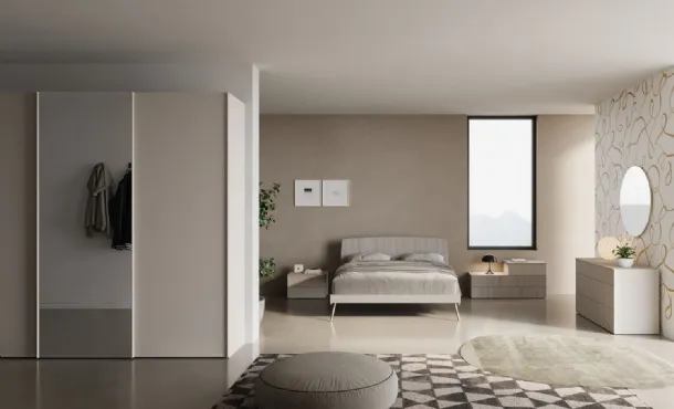 Night 58 wardrobe with central mirrored door by Nardi Interni.