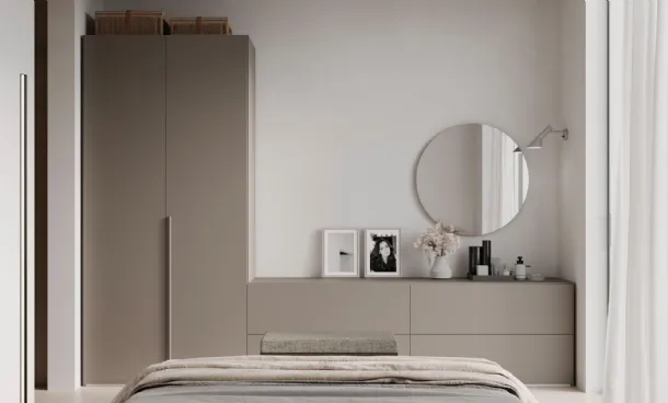 Night 24 wardrobe with two doors and drawers by Nardi Interni.