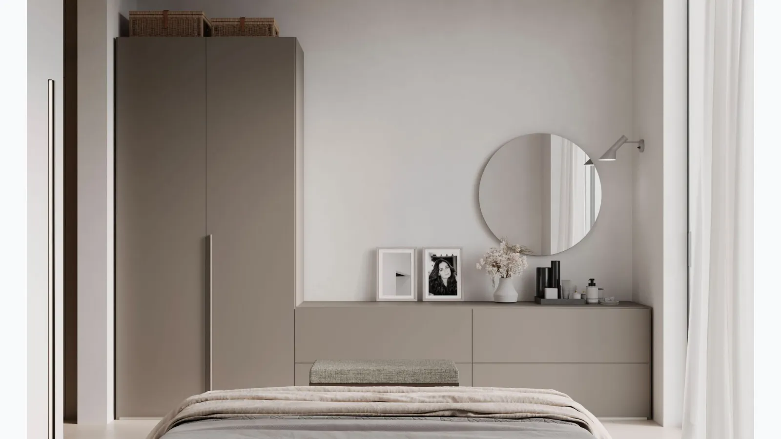 Night 24 wardrobe with two doors and drawers by Nardi Interni.