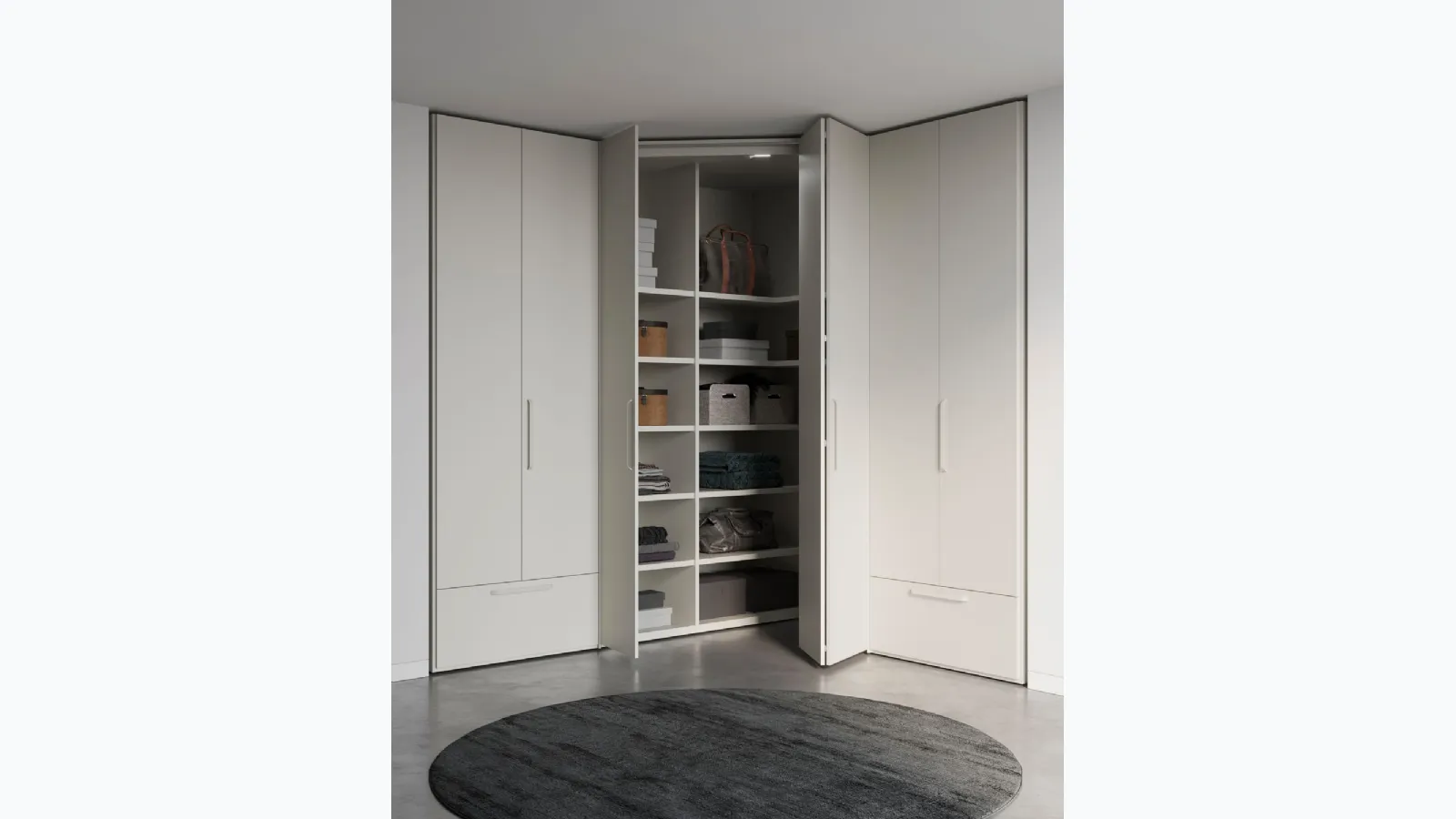 Custom-made corner wardrobe by Nardi Interni