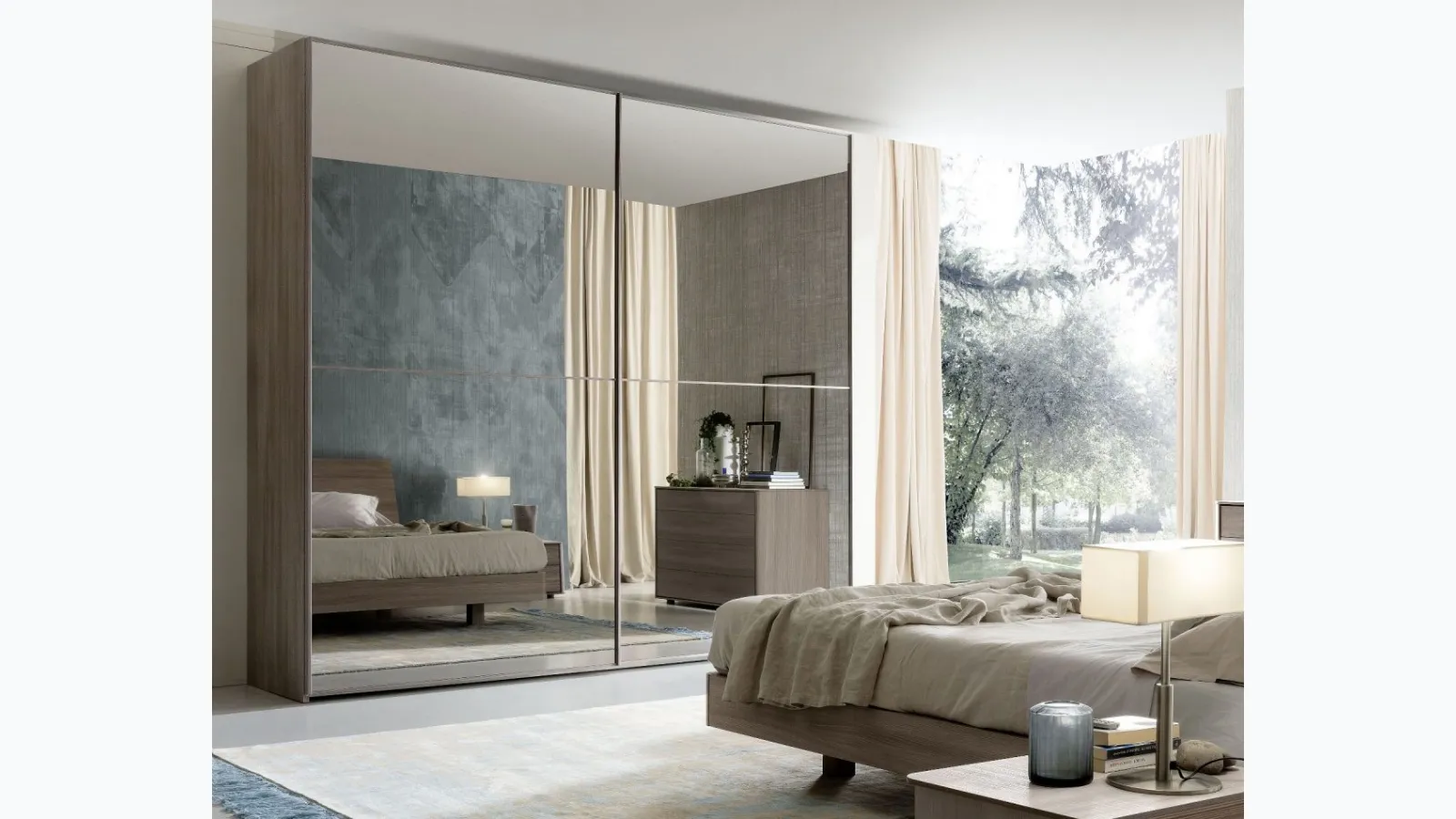 Wardrobe with sliding glass doors Visual Maxi by S75