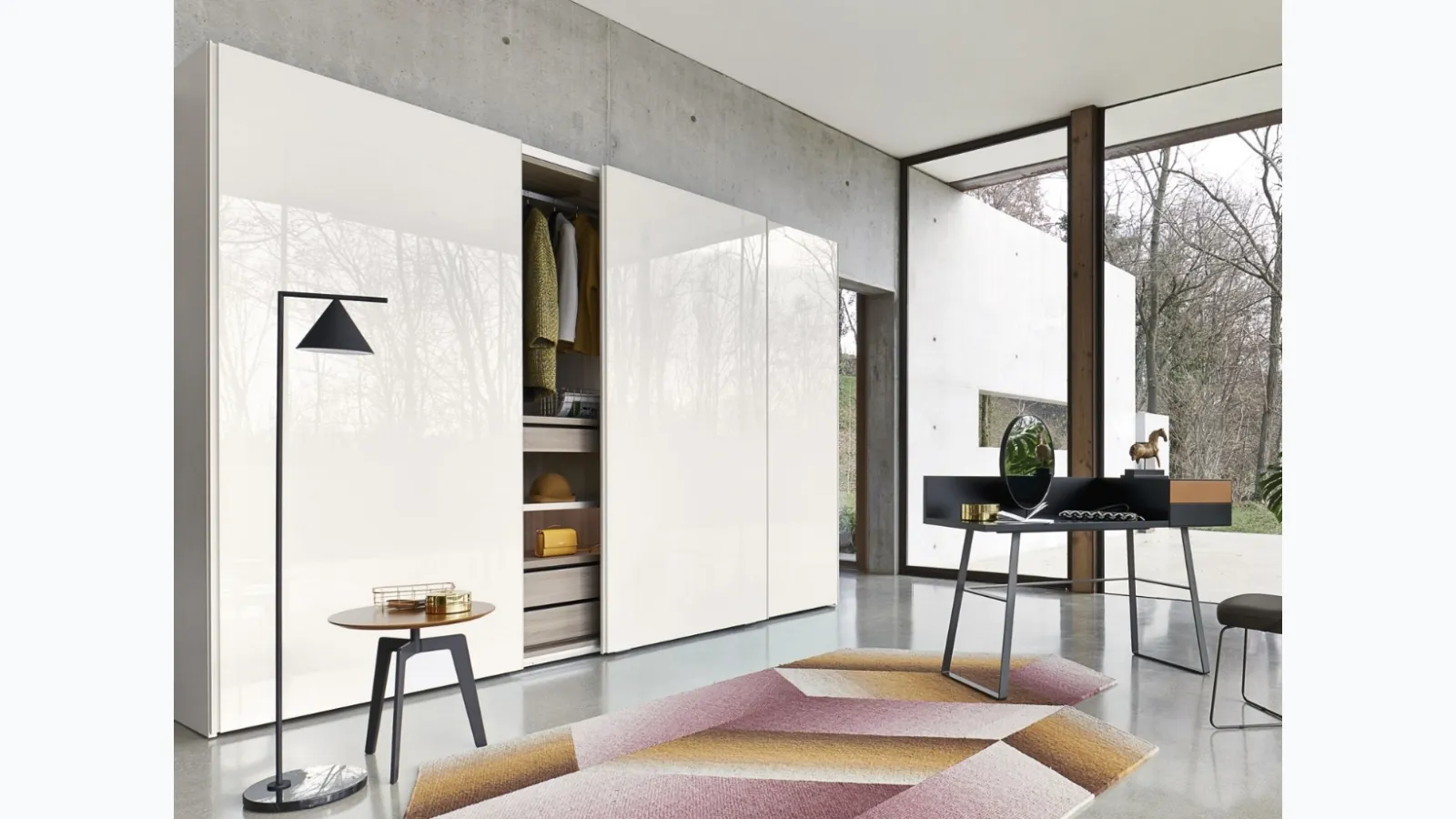 Breccia Sliding Wardrobe in glossy lacquer by Sangiacomo.