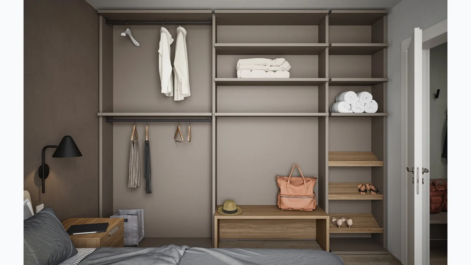 Walk-in wardrobe on shoulder 13B by Cinquanta3