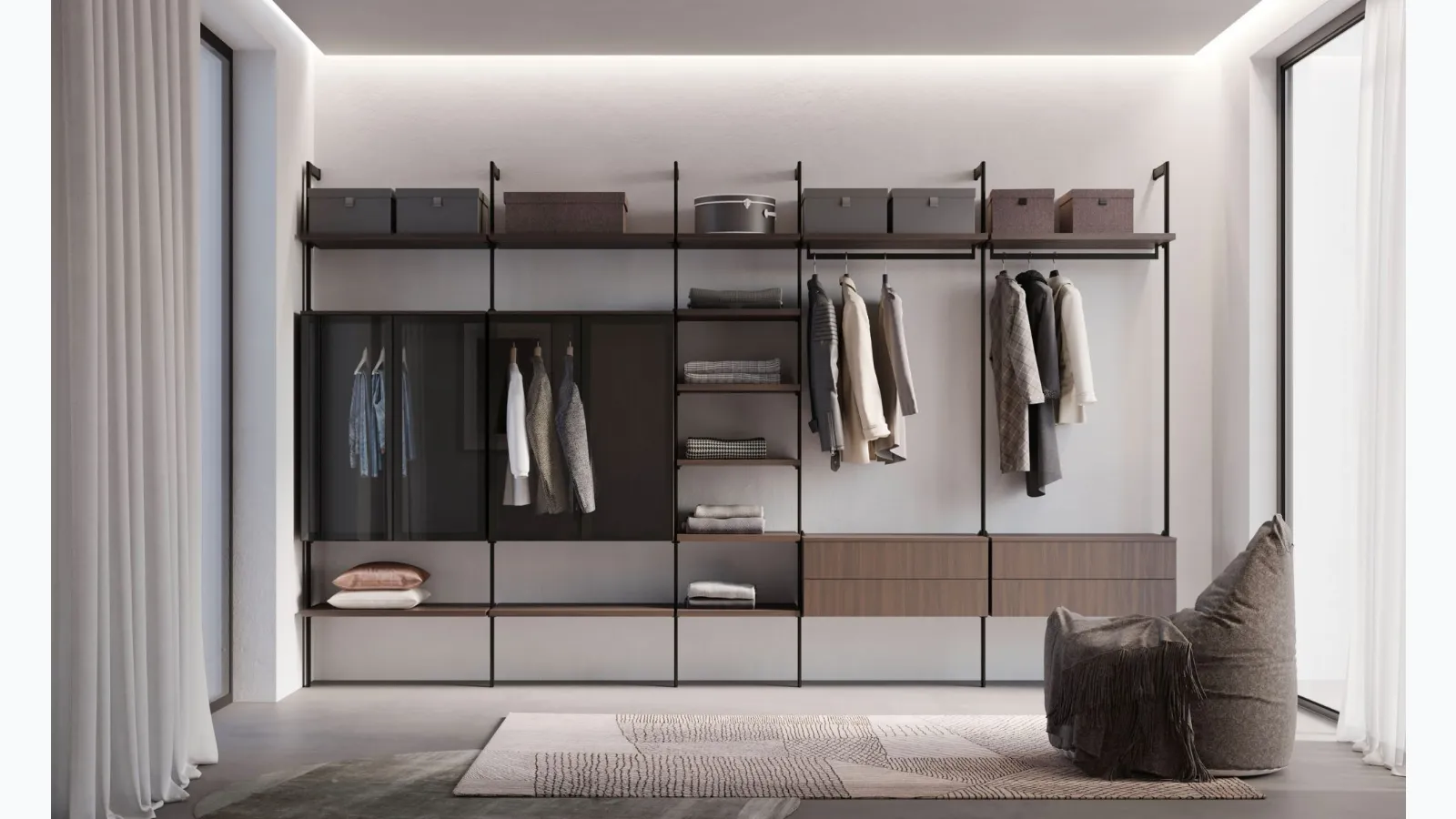 Night Walk-in Closet by Nardi Interiors