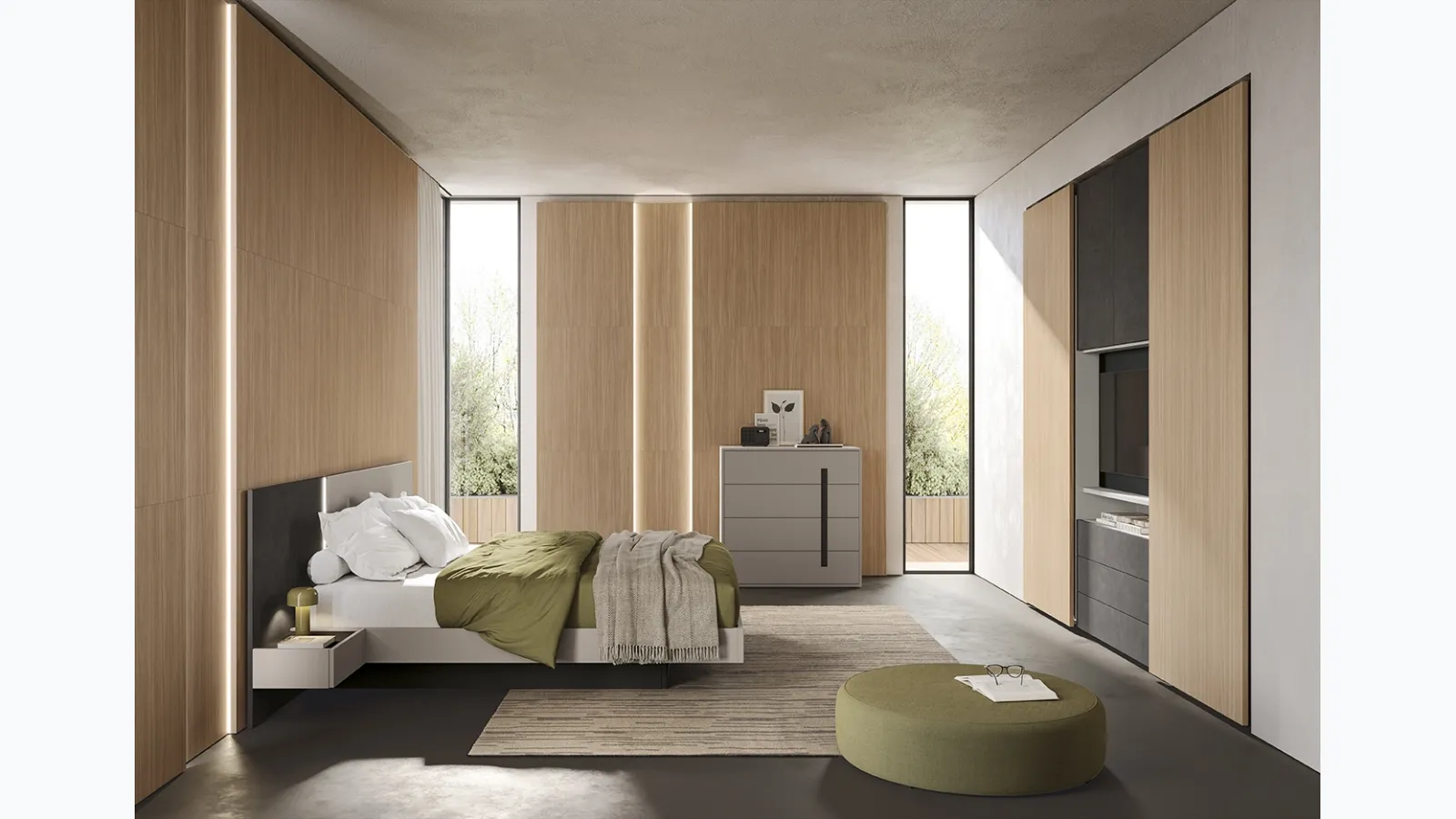 Colombini Casa N102 Concreta Wardrobe