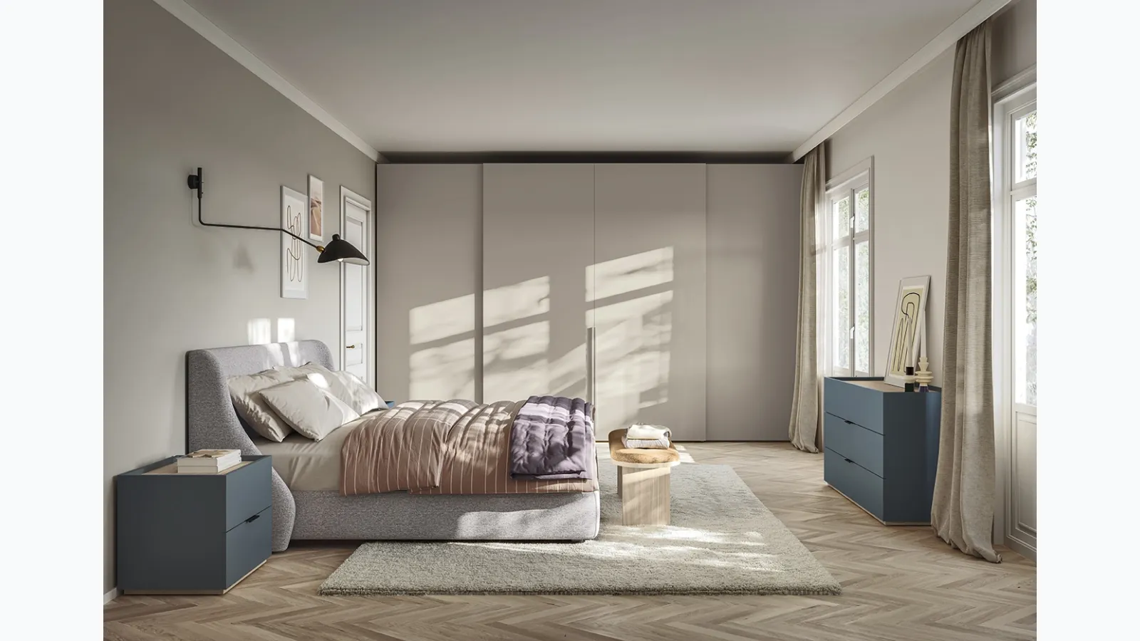 Concrete Sliding Wardrobe N22 by Colombini Casa