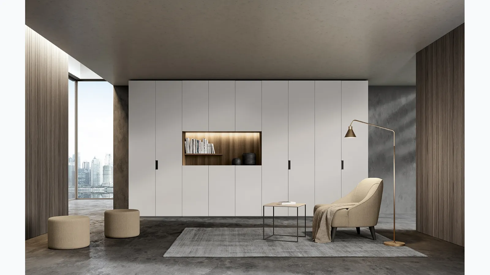 Concrete W05 wardrobe by Colombini Casa.