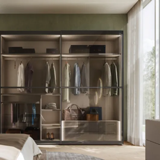 Sliding glass door wardrobe Dama 41 by Orme
