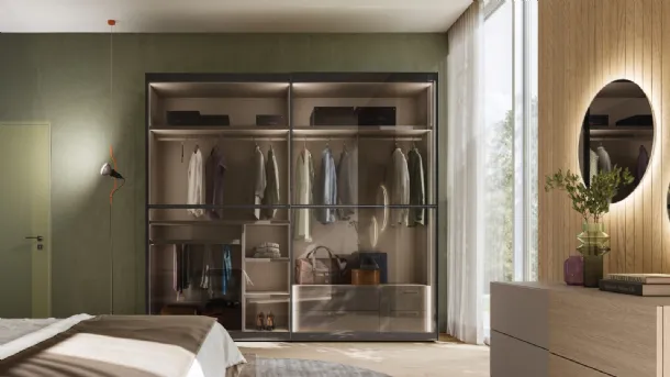 Sliding glass door wardrobe Dama 41 by Orme