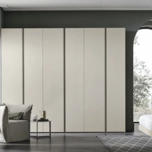 Wardrobe in matte chalk white Denver material by Tomasella