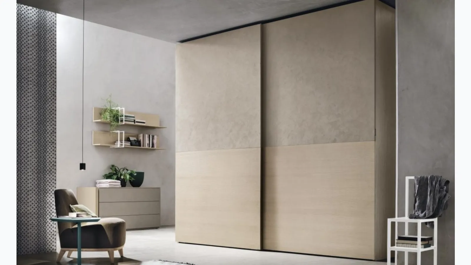 Double wardrobe with sliding door by Tomasella