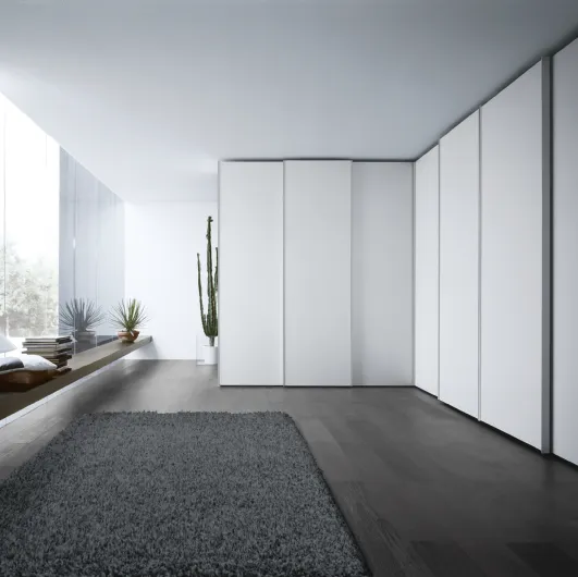 Dover sliding corner wardrobe by Novamobili.