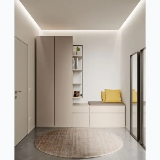 Filo 03 swing door wardrobe in Tortora melamine by Orme.