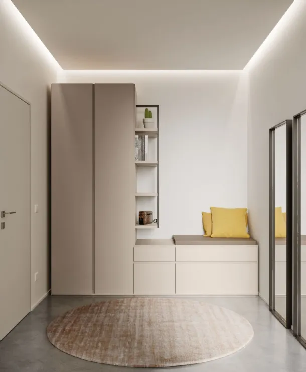 Filo 03 swing door wardrobe in Tortora melamine by Orme.