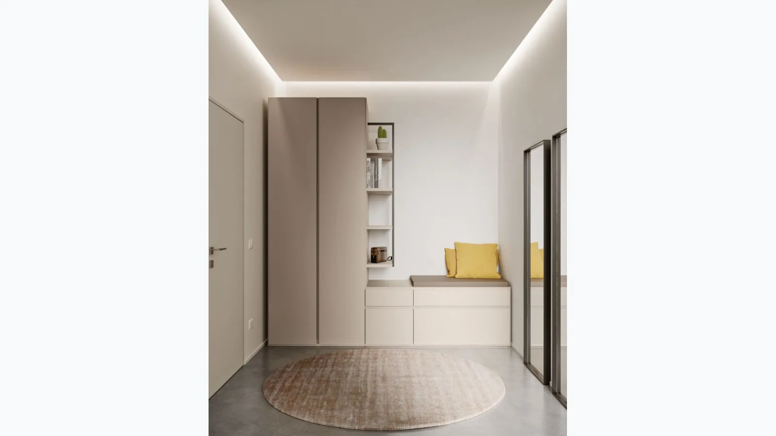Filo 03 swing door wardrobe in Tortora melamine by Orme.