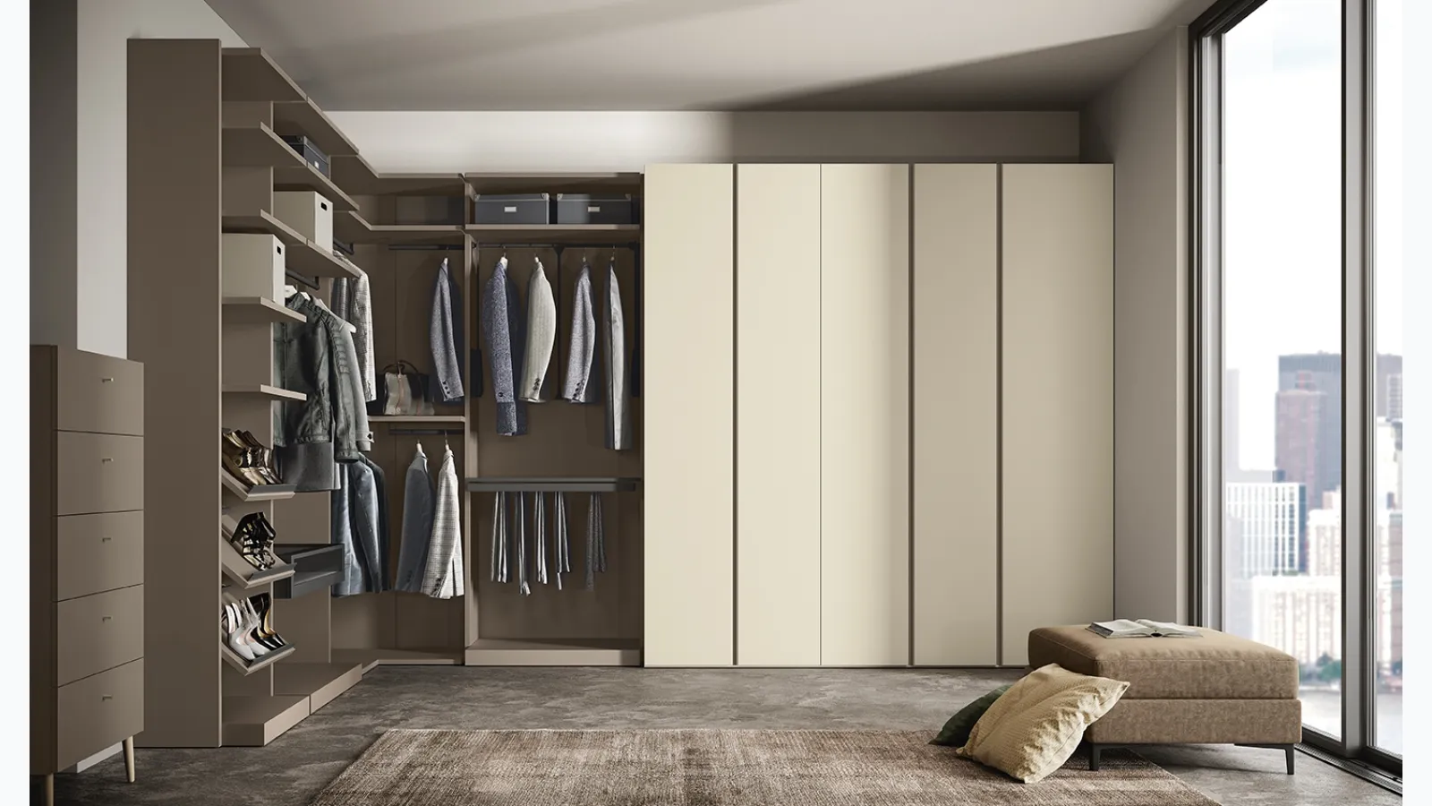 Flexo Golf Utility walk-in closet by Colombini Casa