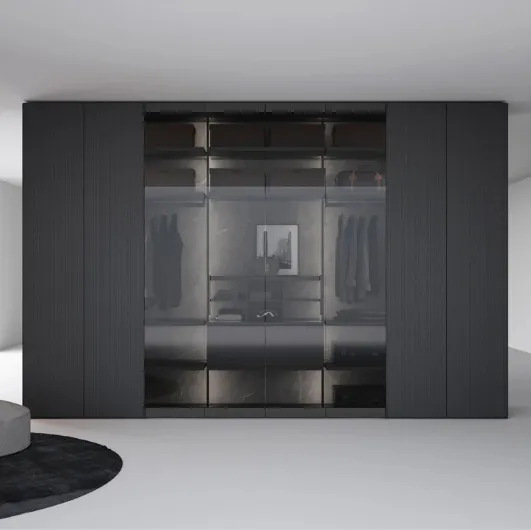 Freedhome Total Opening 50 Smoked Glass Wardrobe by Caccaro.
