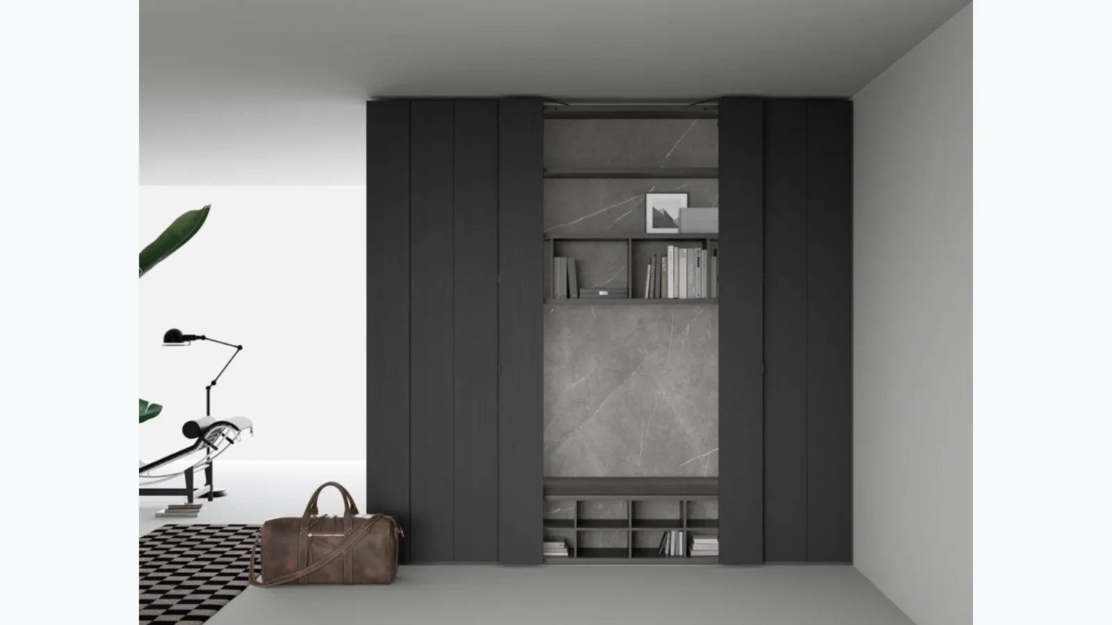 Bifacial Freedhome wardrobe for entryway by Caccaro.