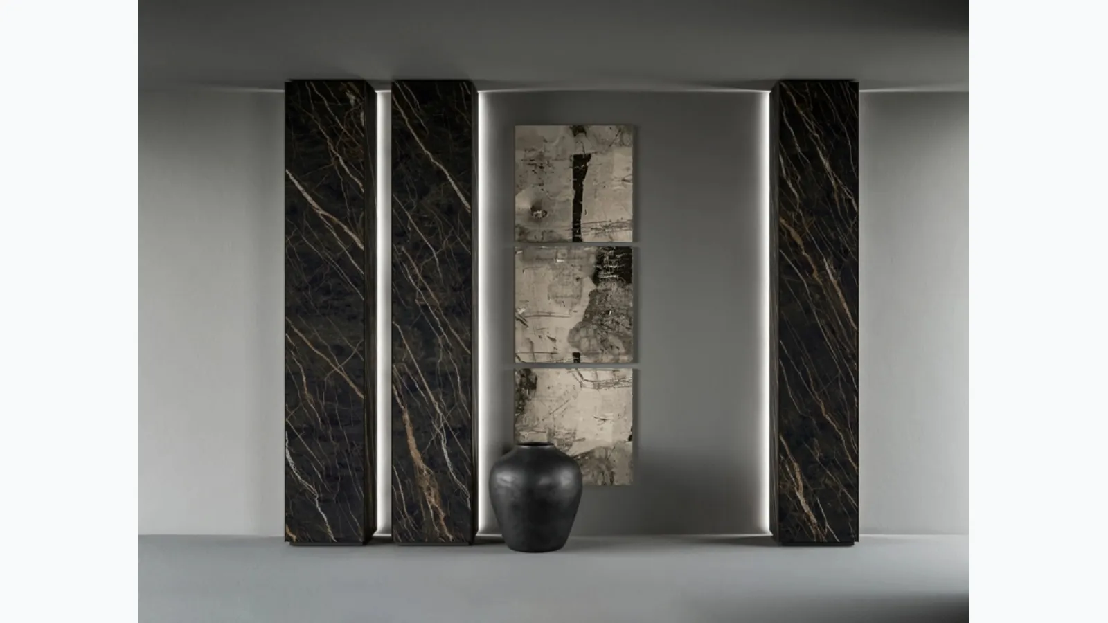 Freedhome wall-mounted wardrobe pillars by Caccaro.