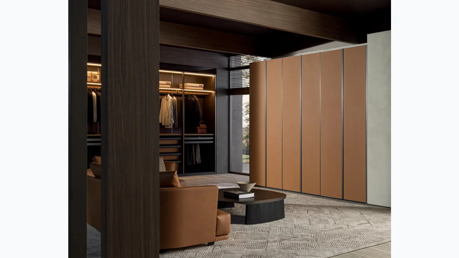 Wardrobe with hinged doors Gliss Master - Smooth Door by Molteni & C