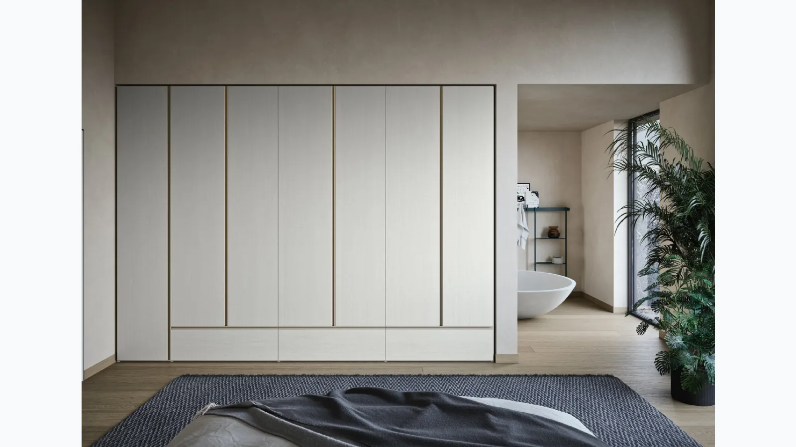 Gola wooden wardrobe by Novamobili.