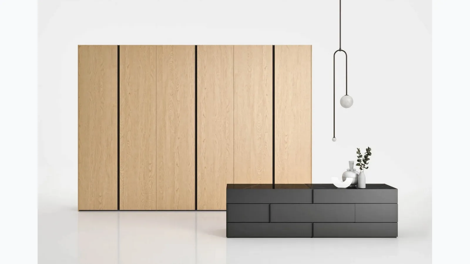 Gola wooden wardrobe by Novamobili