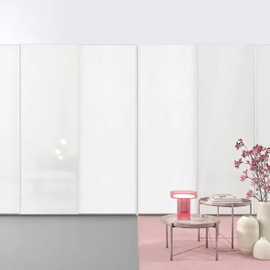 Wardrobe with sliding glass and melamine doors Golf Utility 36 by Colombini Casa.