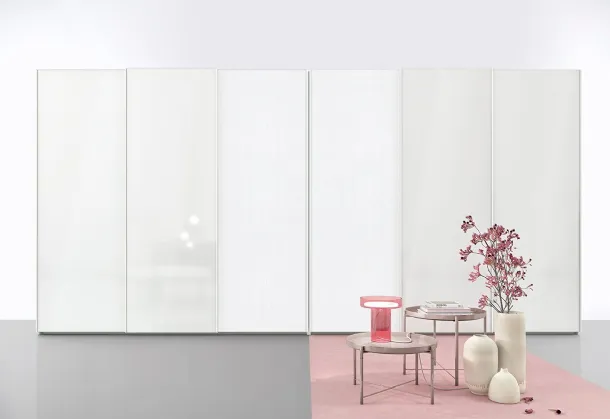 Wardrobe with sliding glass and melamine doors Golf Utility 36 by Colombini Casa.