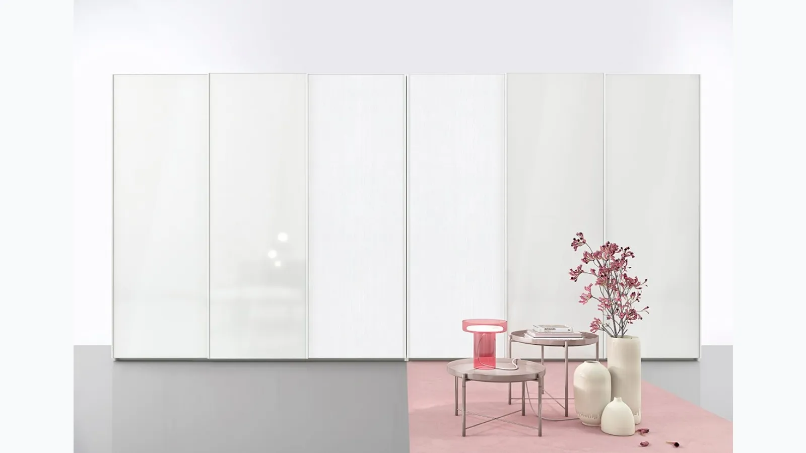 Wardrobe with sliding glass and melamine doors Golf Utility 36 by Colombini Casa.