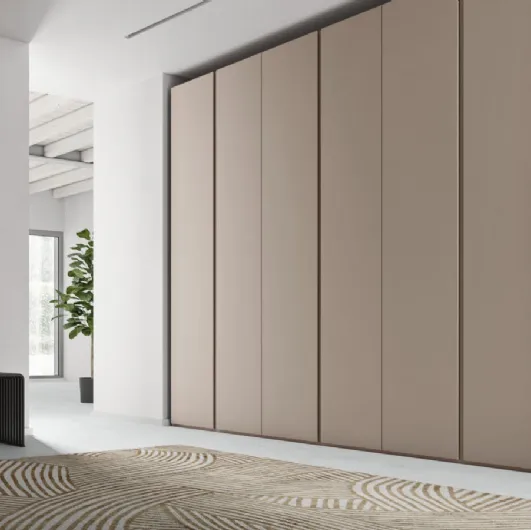 Joy swinging door wardrobe in tortora melamine by Orme.