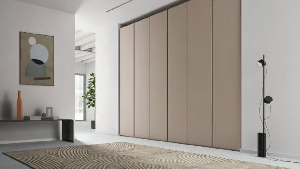 Joy swinging door wardrobe in tortora melamine by Orme.