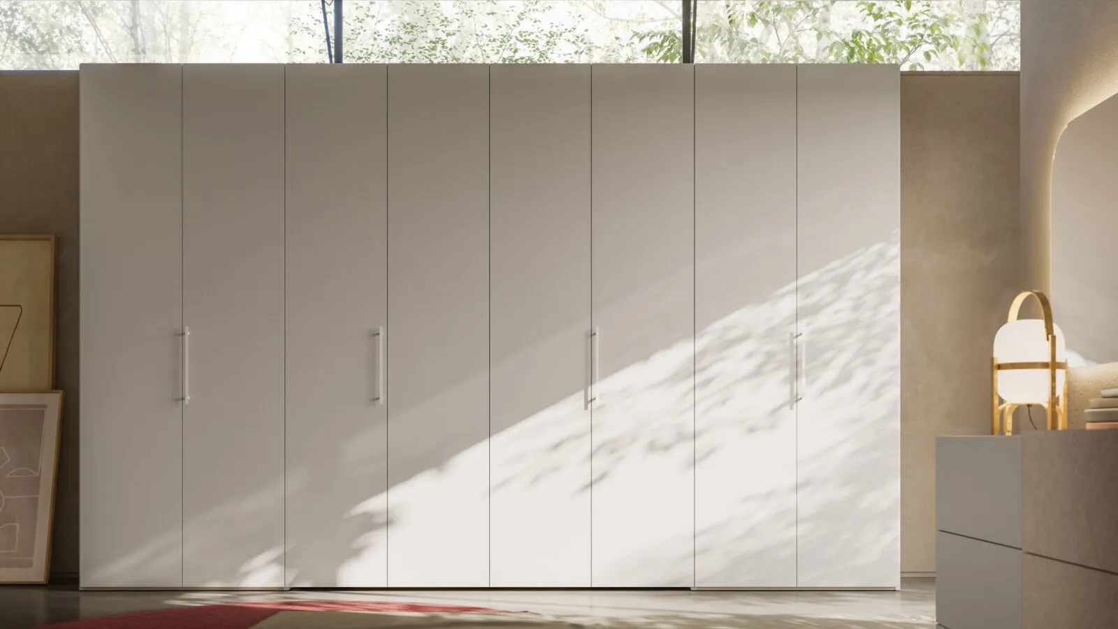 Wardrobe with smooth hinged door + M14 + Alea 37 cabin by Orme.