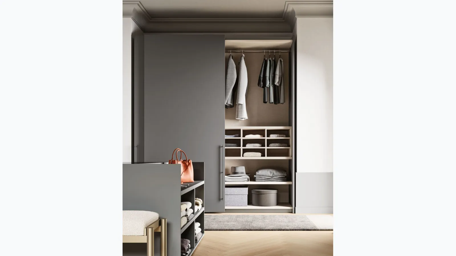 Sliding door wardrobe Smooth M34 by Orme.