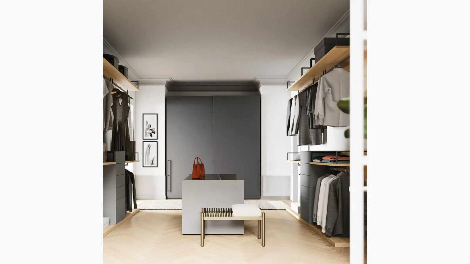 Sliding door wardrobe Smooth M34 by Orme.