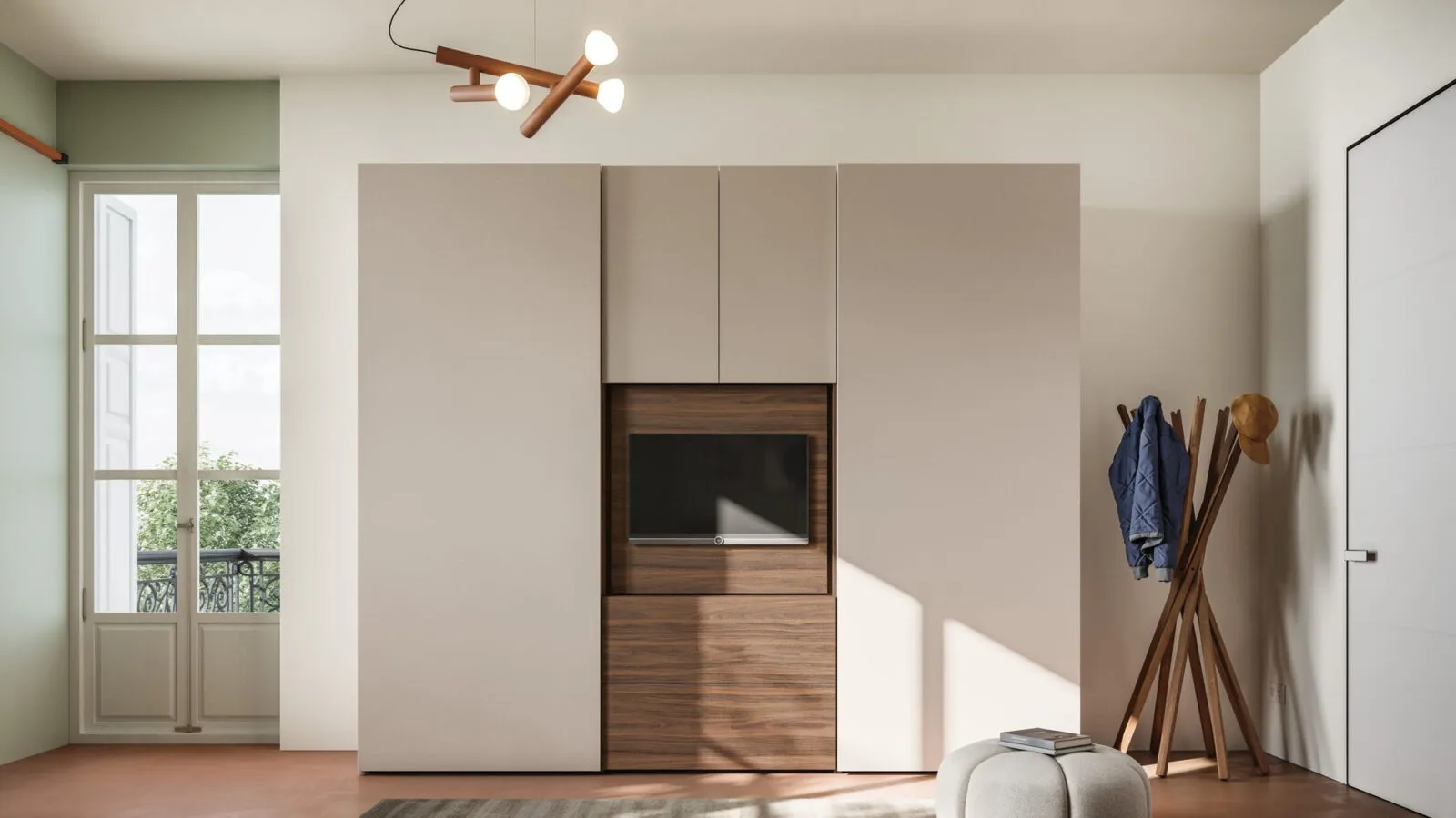 Wardrobe with sliding smooth door + Visual 40 by Orme