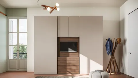 Wardrobe with sliding smooth door + Visual 40 by Orme
