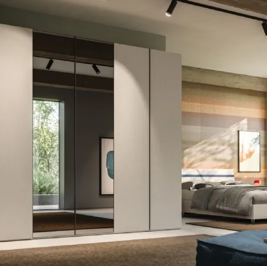 Wardrobe with swing door Manlò + Mirror 28 by Orme