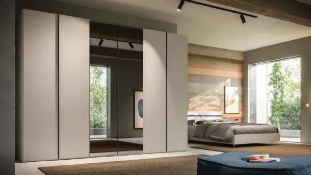 Wardrobe with swing door Manlò + Mirror 28 by Orme