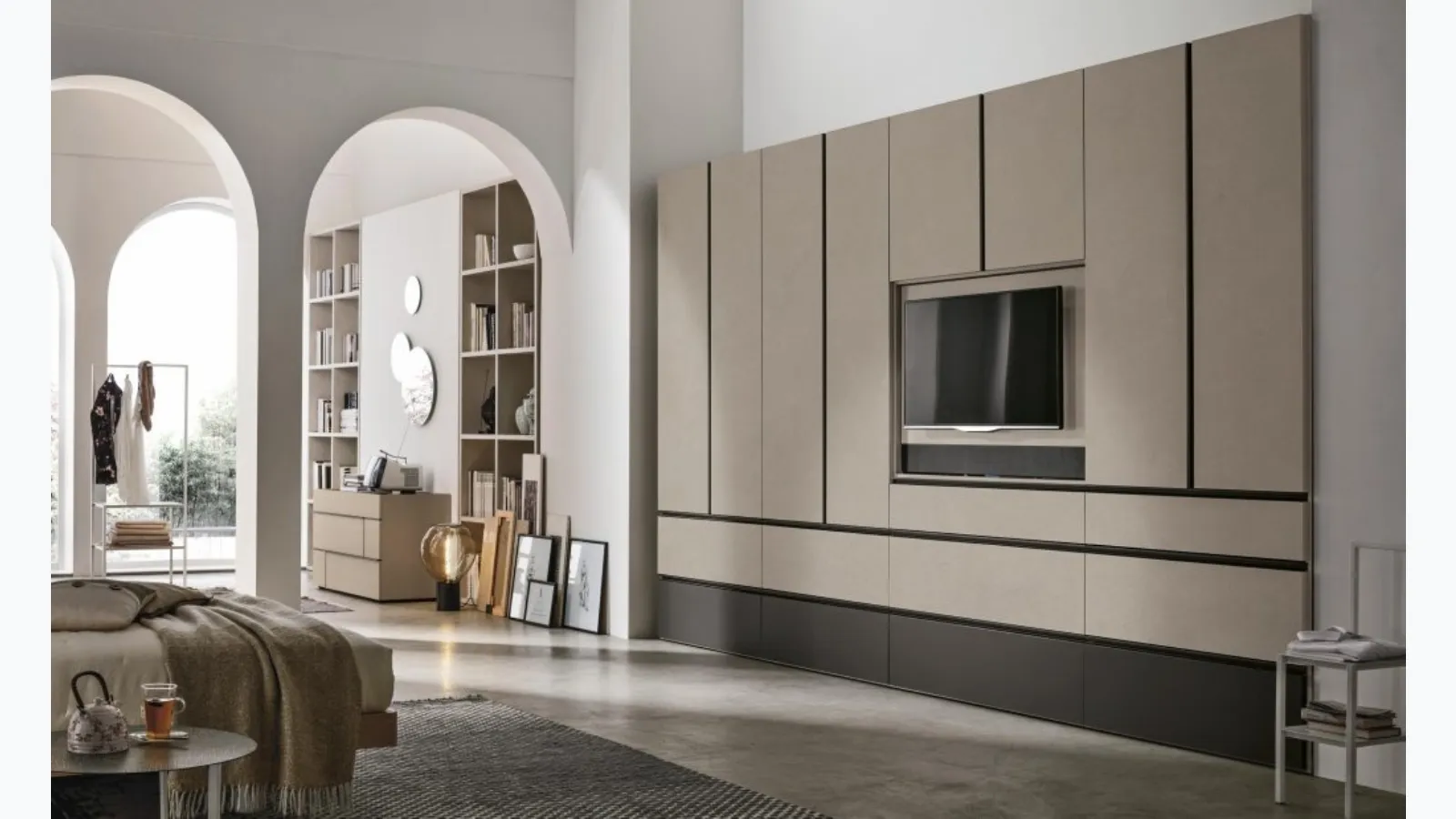 Wardrobe with swinging door Modula by Tomasella