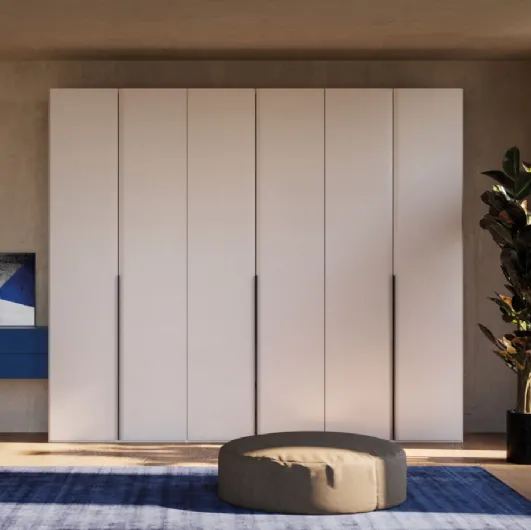 Night 02 swinging door wardrobe in melamine Dekor Alaska by Orme