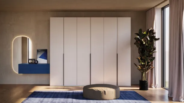 Night 02 swinging door wardrobe in melamine Dekor Alaska by Orme