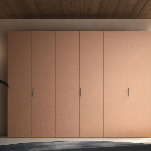 Night 05 hinged door wardrobe in matte lacquered Copper Intreccio di Orme.