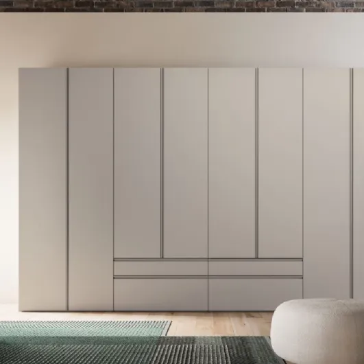 Night 12 swing door wardrobe in Matte Sand lacquered finish by Orme.