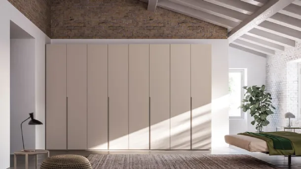 Night 13 swinging door wardrobe in Tortora melamine by Orme.