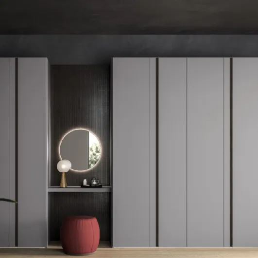 Night 14 hinged door wardrobe in matte Basalt lacquer by Orme