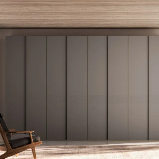 Night 20 swing door wardrobe in matt lacquered Anthracite by Orme.