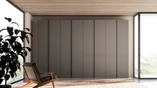 Night 20 swing door wardrobe in matt lacquered Anthracite by Orme.