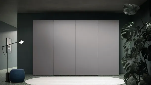 Night 23 sliding door wardrobe in Basalt matte lacquer by Orme.