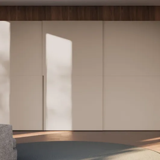 Night 26 sliding door wardrobe in Tortora melamine by Orme.